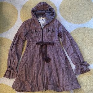 FREE PEOPLE tie waist hoodie jacket/dress size 6